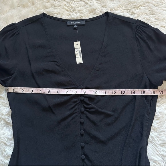 Madewell Blouse Daylight Top Covered Button Front True Black 00 NWT New - Picture 10 of 11